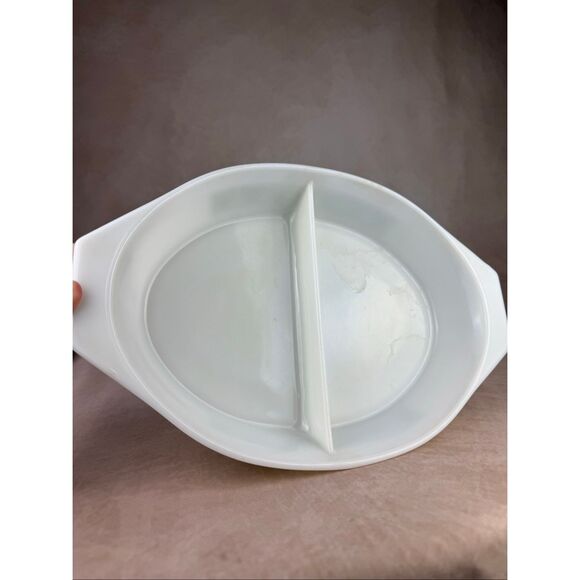 Vintage Pyrex Verde Split Casserole Dish Floral Mod MCM 1970s - Picture 4 of 9